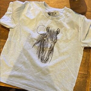 Carhartt Off-White Short Sleeve Tee with Horse Graphic